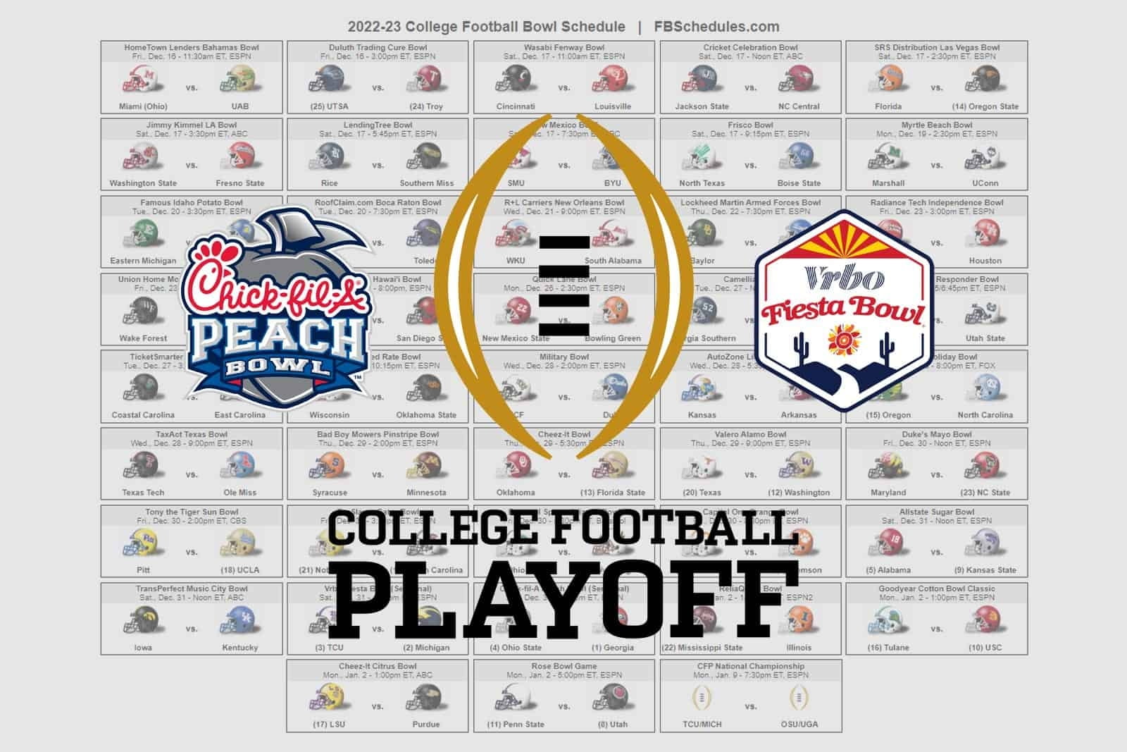 Printable Schedule Of Bowl Games Schedule Printable