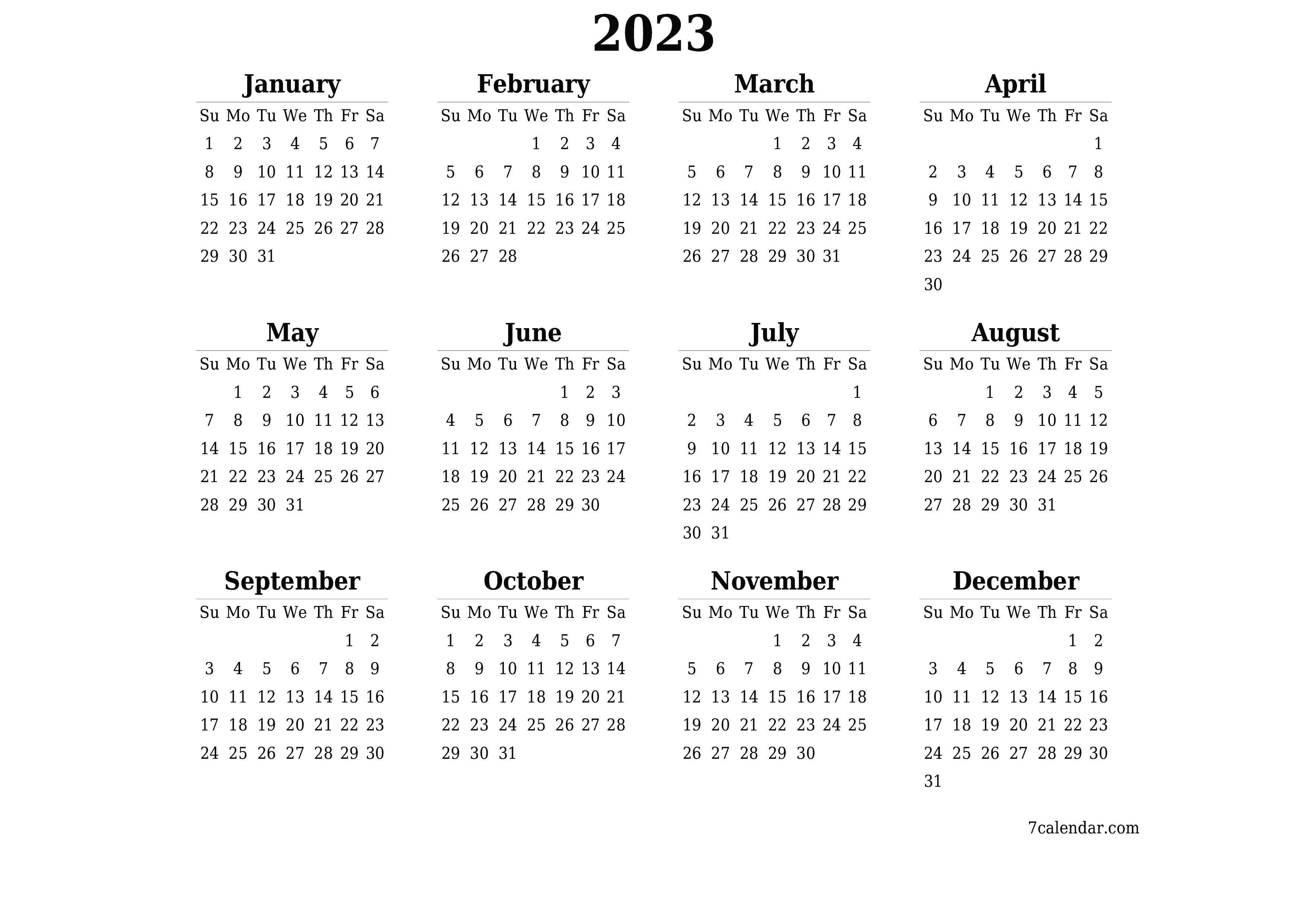 Printable Schedule 2023 Schedule Printable