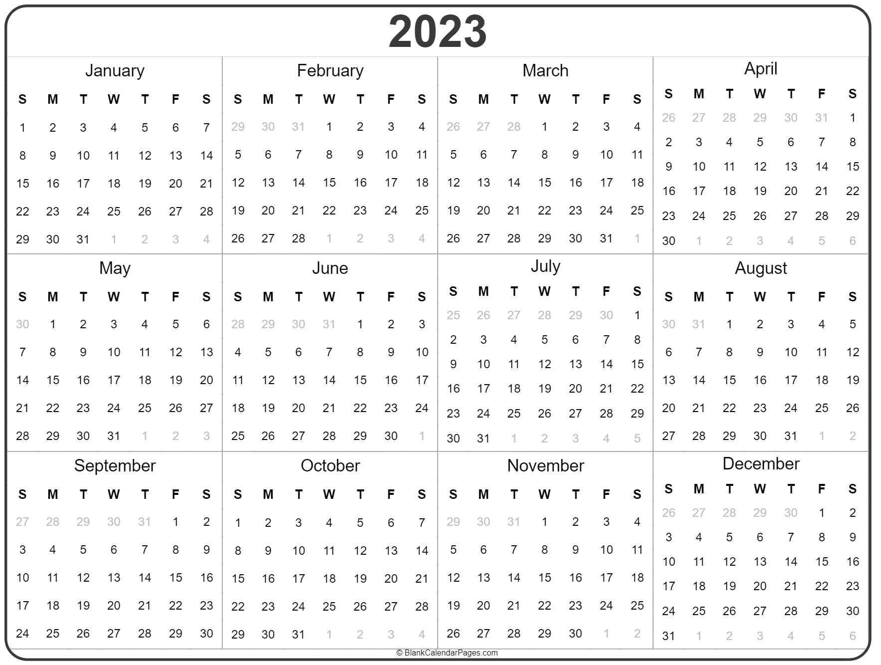 Printable Schedule 2023 Schedule Printable