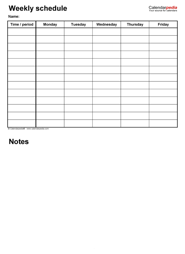 Weekly Employee Schedule Template Pdf Schedule Printable