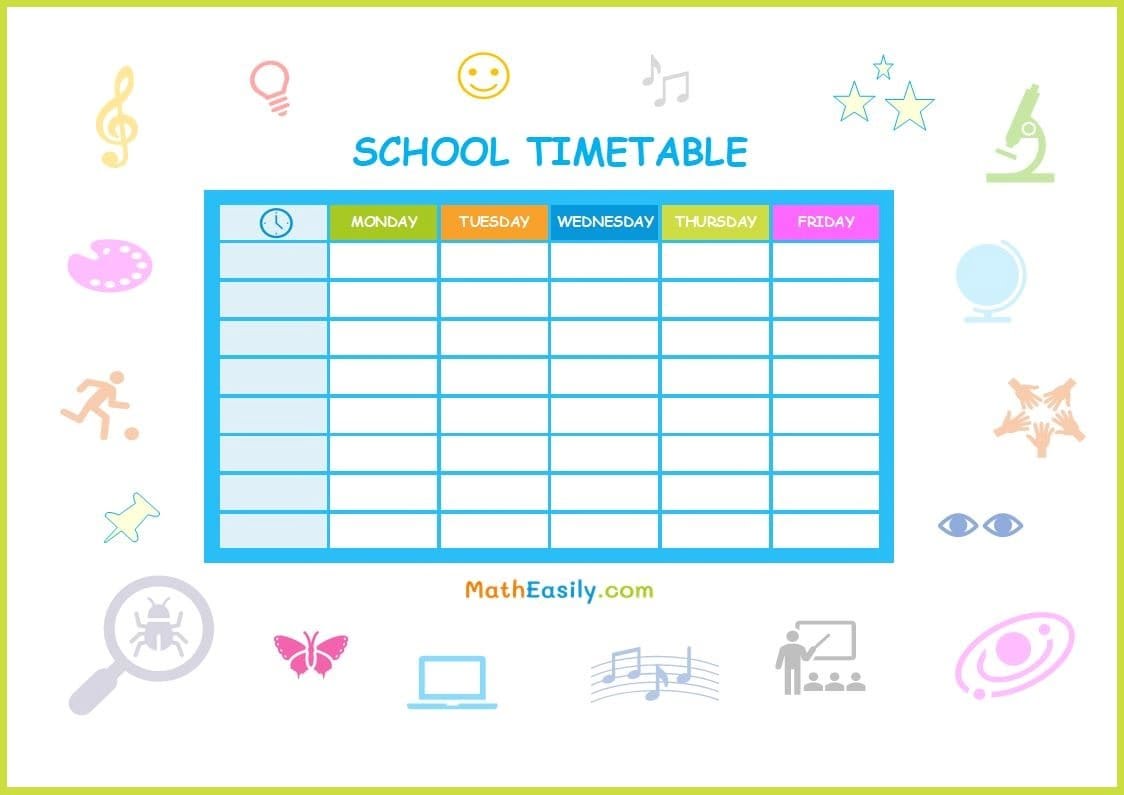 timetable templates for microsoft word free and printable