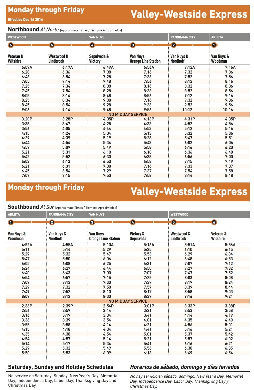 Van Nuys Bus Schedule Schedule Printable