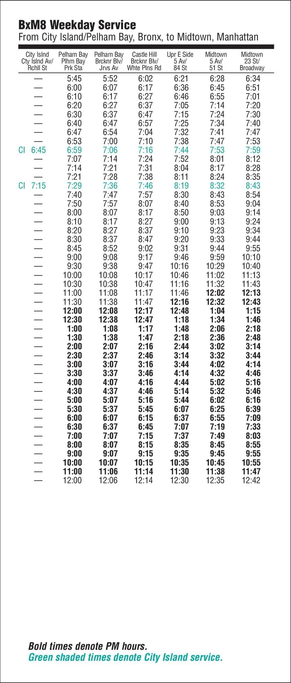 Bxm8 Express Bus Schedule Schedule Printable