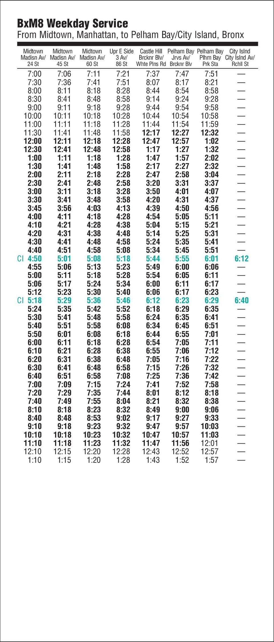 Bxm8 Express Bus Schedule Schedule Printable