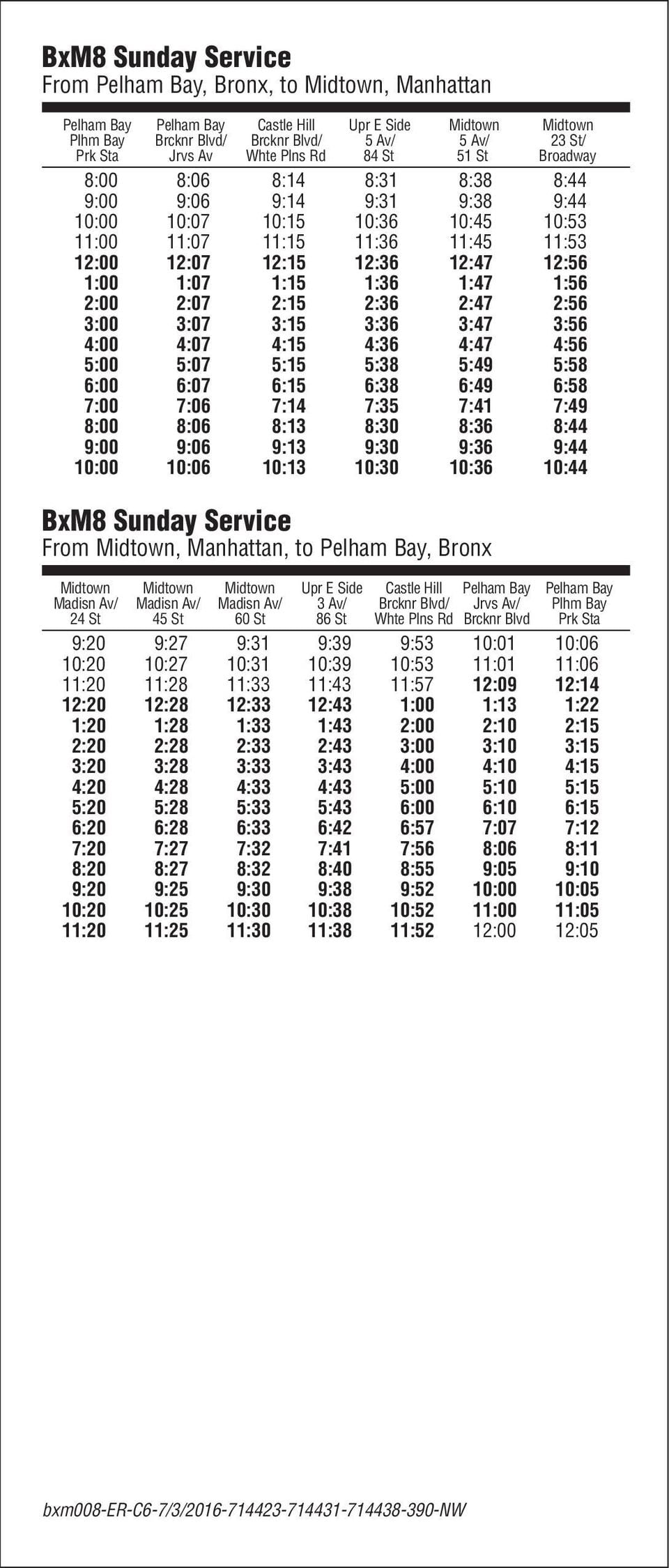 Bxm8 Express Bus Schedule Schedule Printable