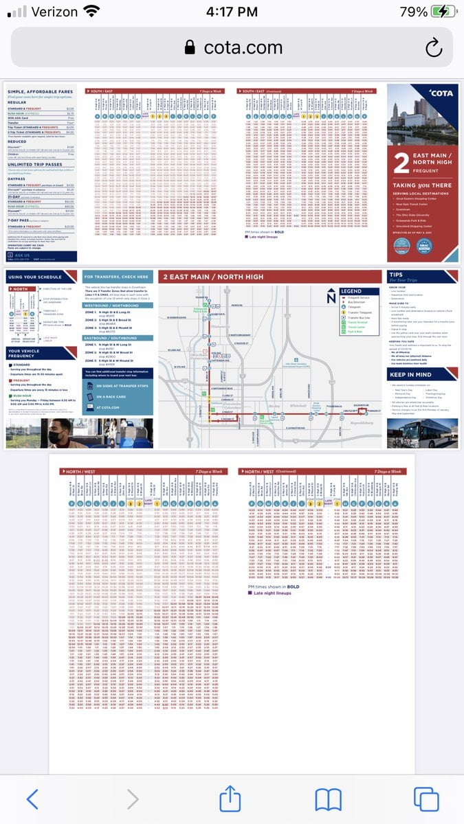 Cota Bus 1 Schedule Schedule Printable