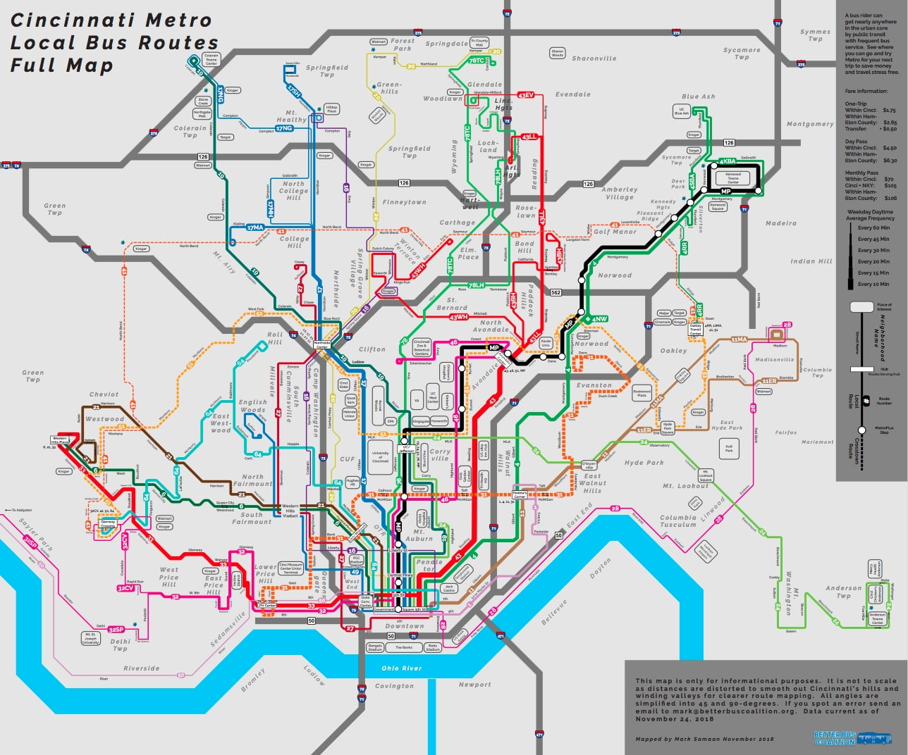 Metro Cincinnati Bus Schedule Schedule Printable