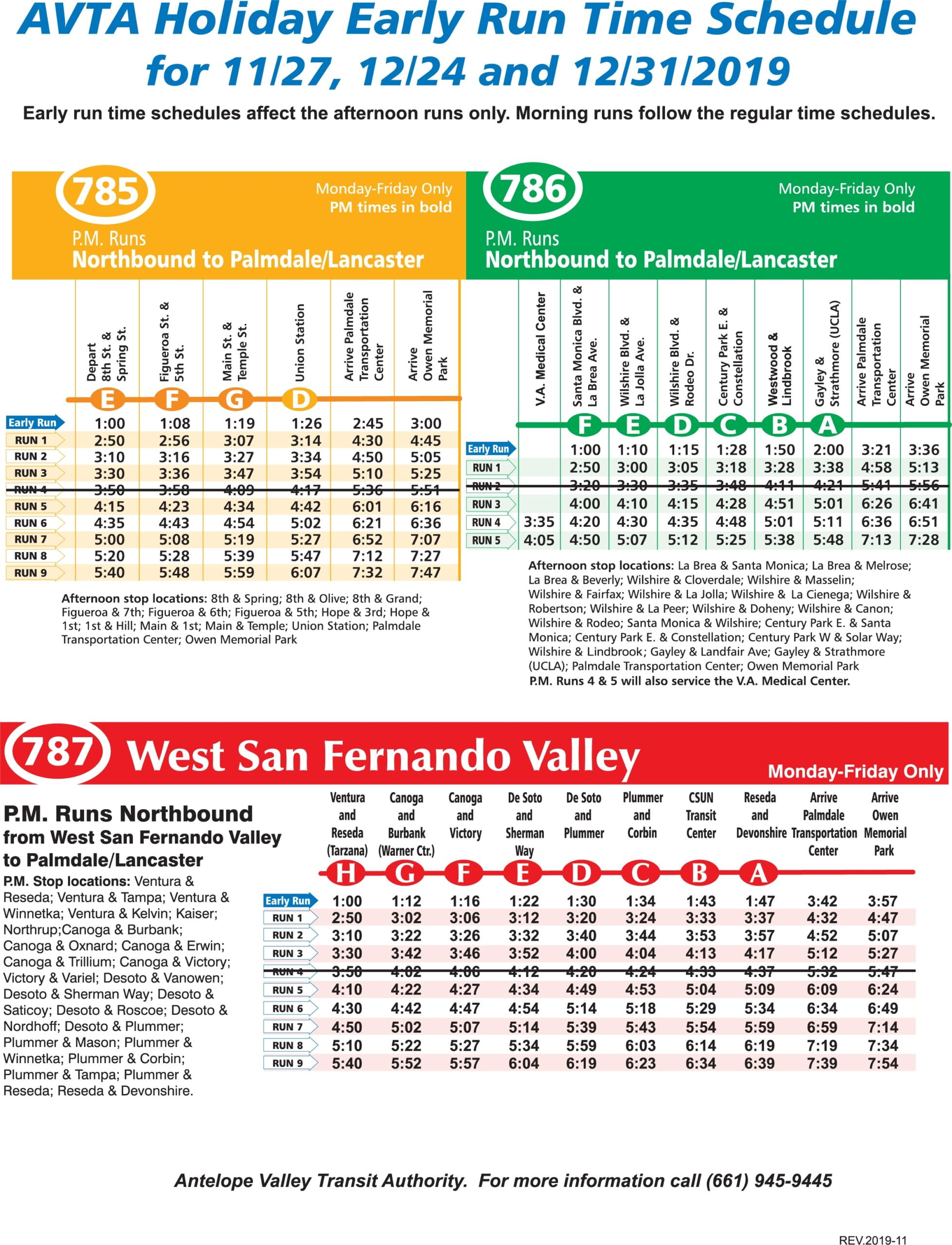 The Bus Holiday Schedule Schedule Printable