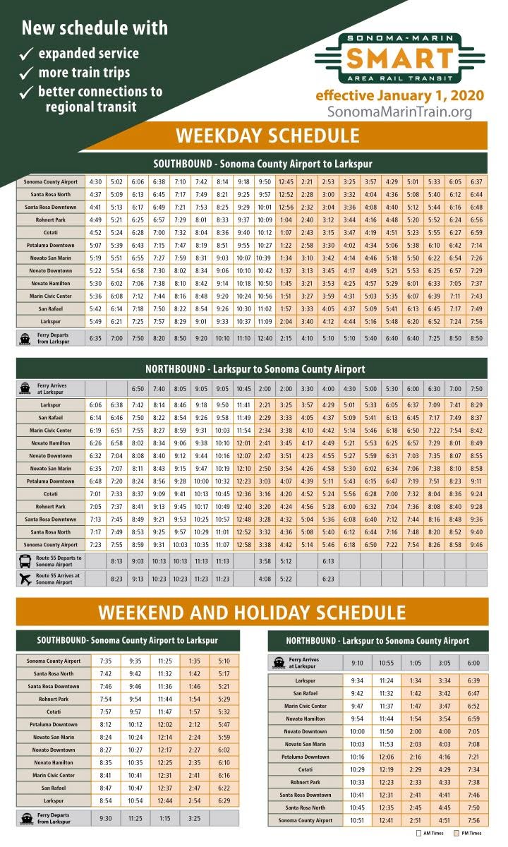Sonoma County Transit Bus Schedule - Schedule Printable