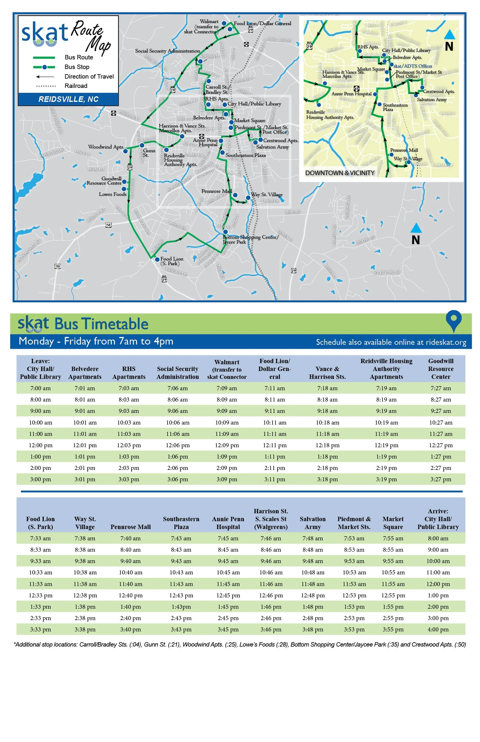 Reidsville Map And Schedule