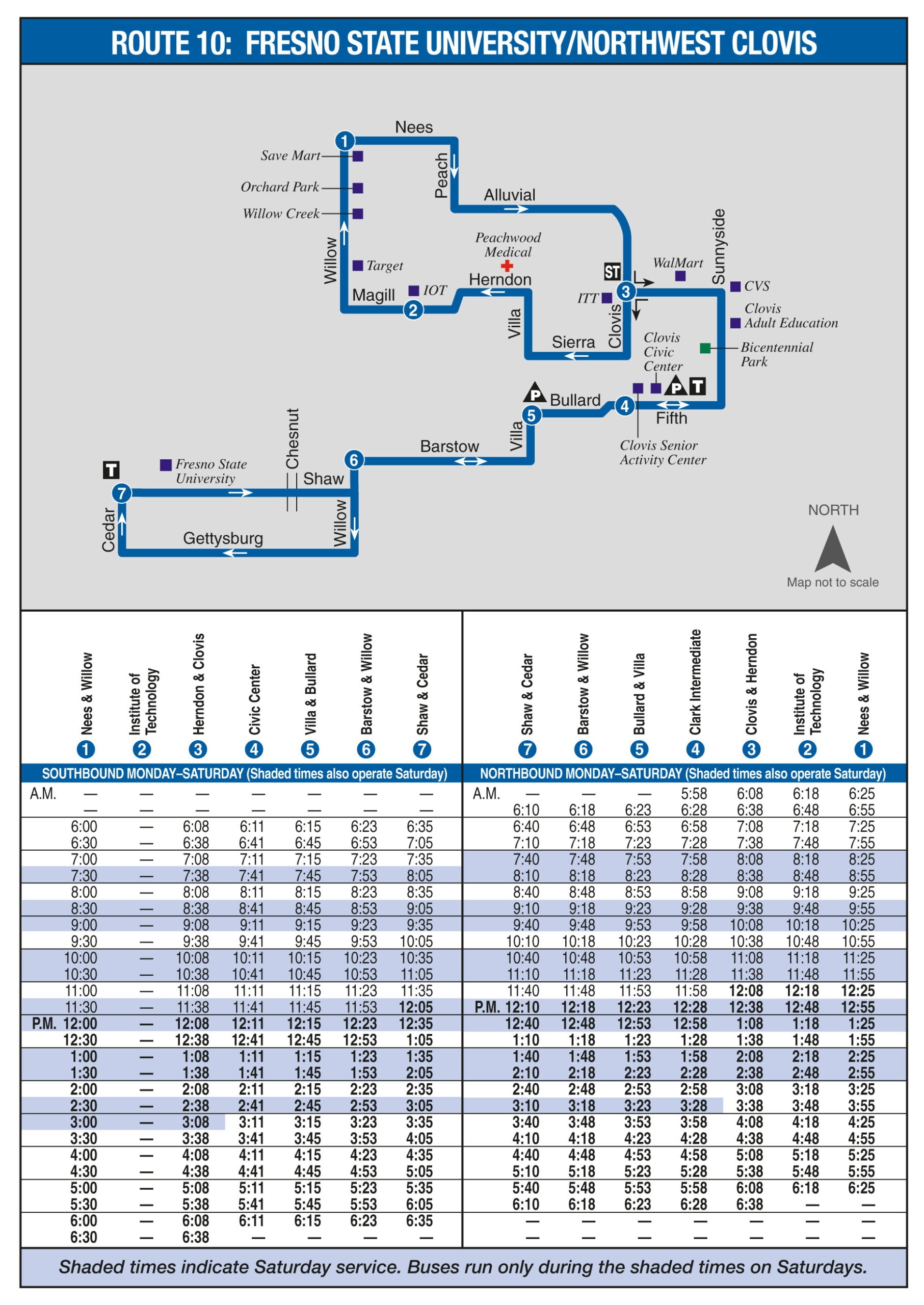 Route 10 Bus Schedule Schedule Printable 