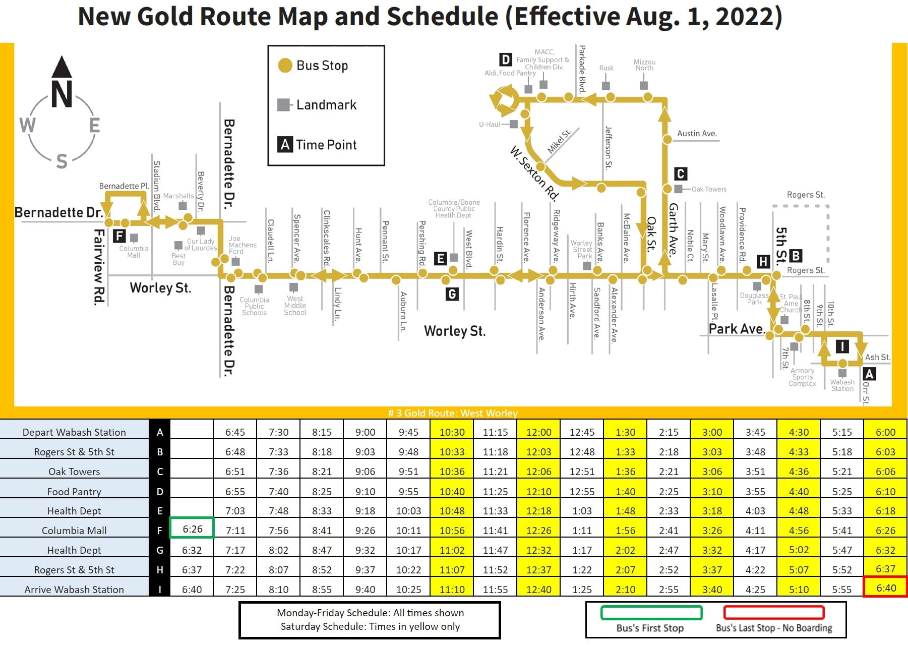 Columbia Transit Bus Schedule - Schedule Printable