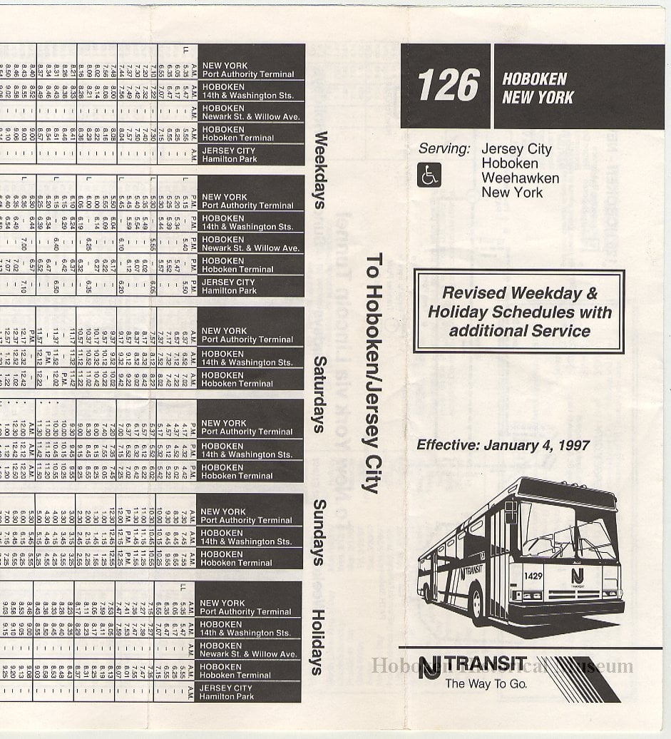 Nj Transit Bus 126 Schedule Pdf Schedule Printable