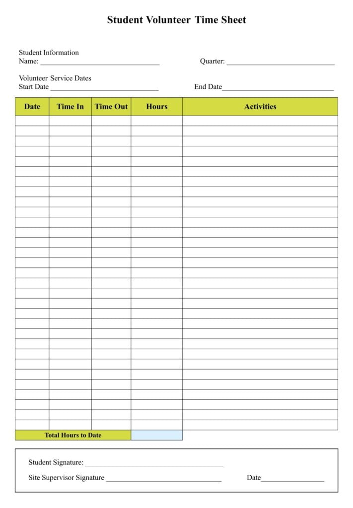 10 Best Blank Printable Timesheets Printablee - Schedule Printable