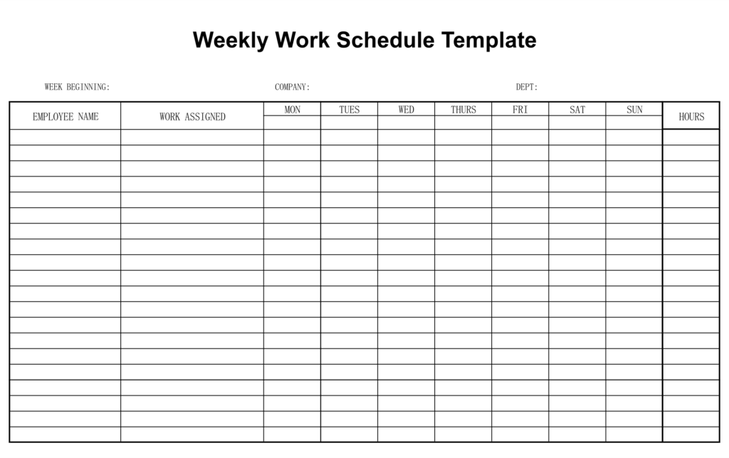 10 Best Free Printable Blank Employee Schedules Printablee - Schedule ...