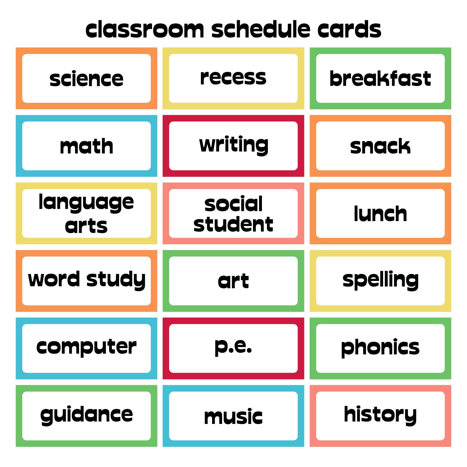 Free Printable Classroom Schedule - Schedule Printable