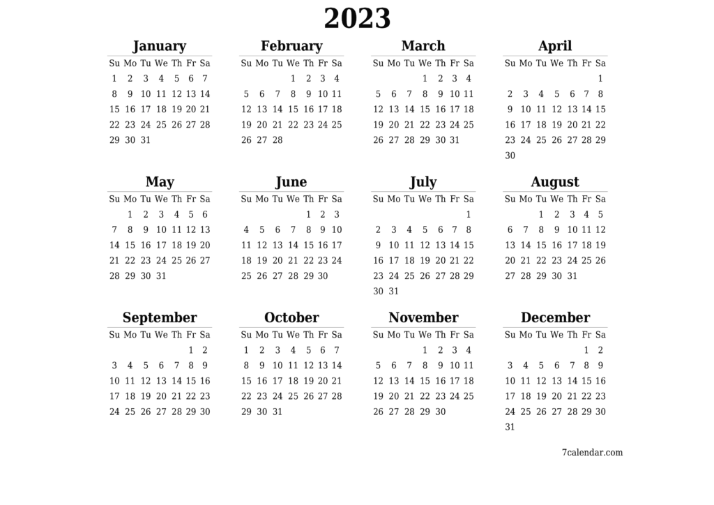 2023 2024 2025 2026 Free Printable Calendars And Planners PDF Templates ...