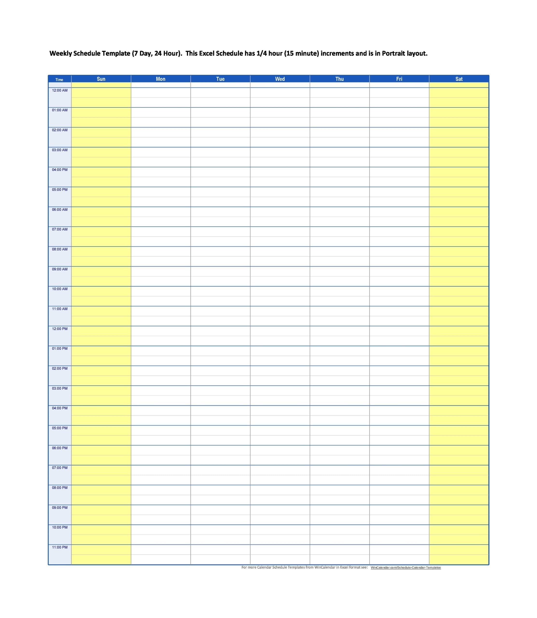 Blank Schedule Template Free - Schedule Printable