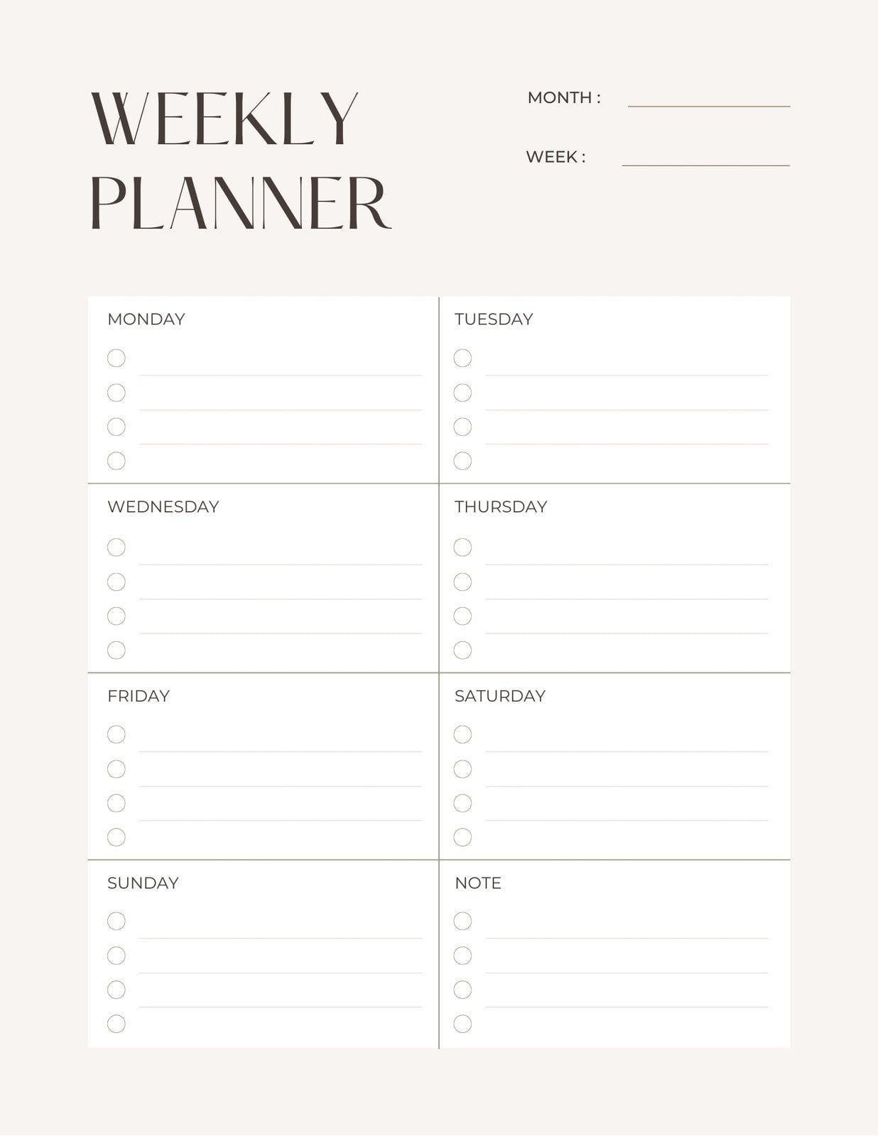 Free And Customizable Weekly Planner Templates Canva - Schedule Printable