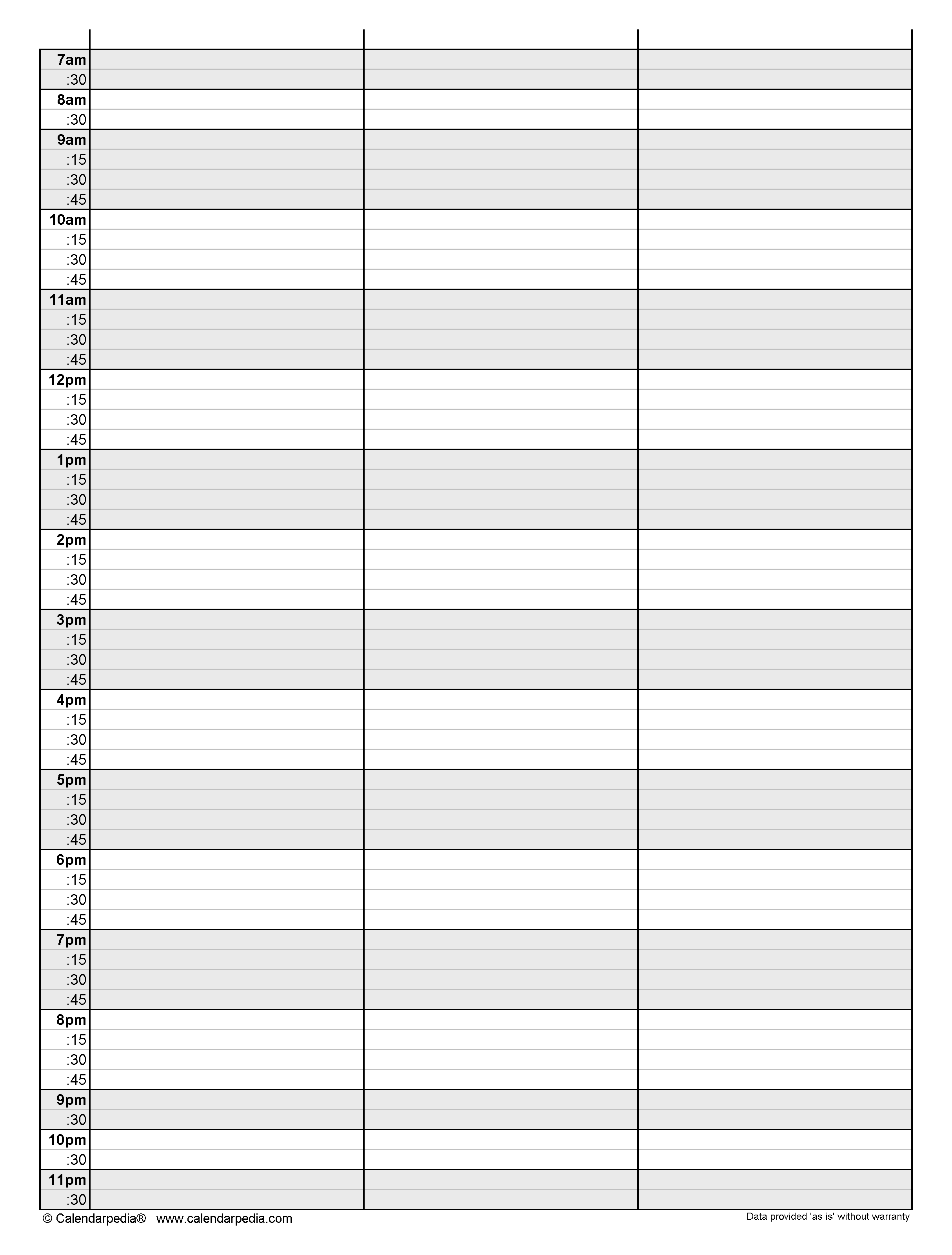 Blank Daily Schedule Template Printable - Schedule Printable