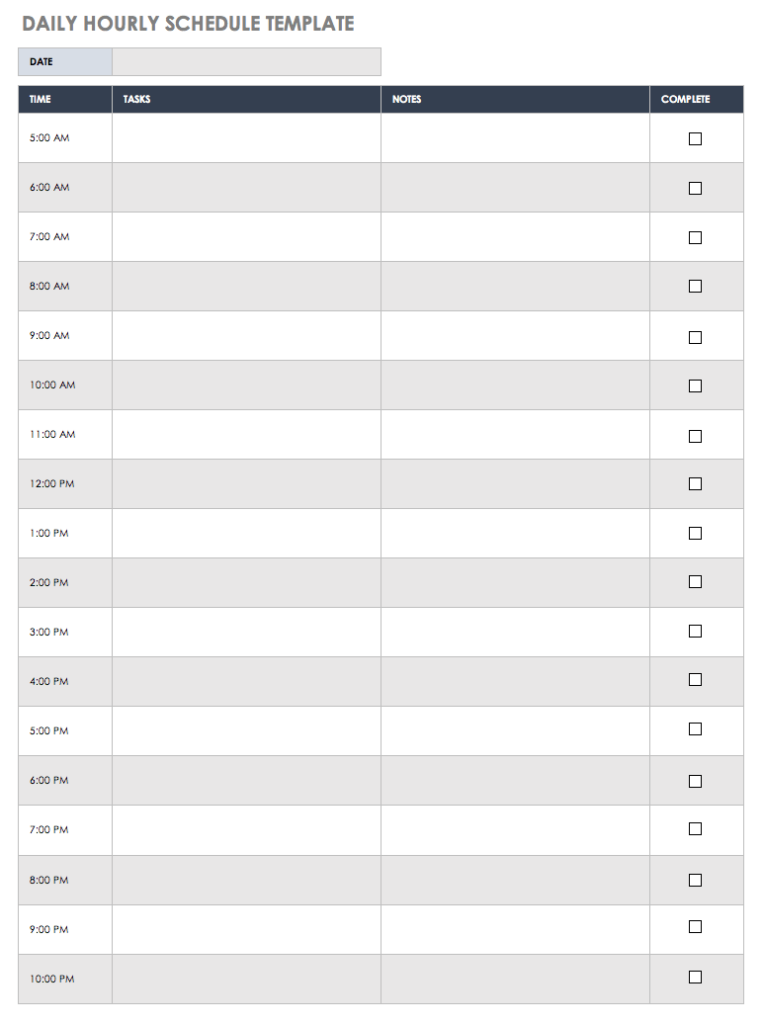 Free Daily Work Schedule Templates Smartsheet - Schedule Printable