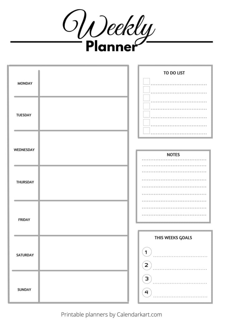 Free Printable Weekly Planner Templates - Schedule Printable