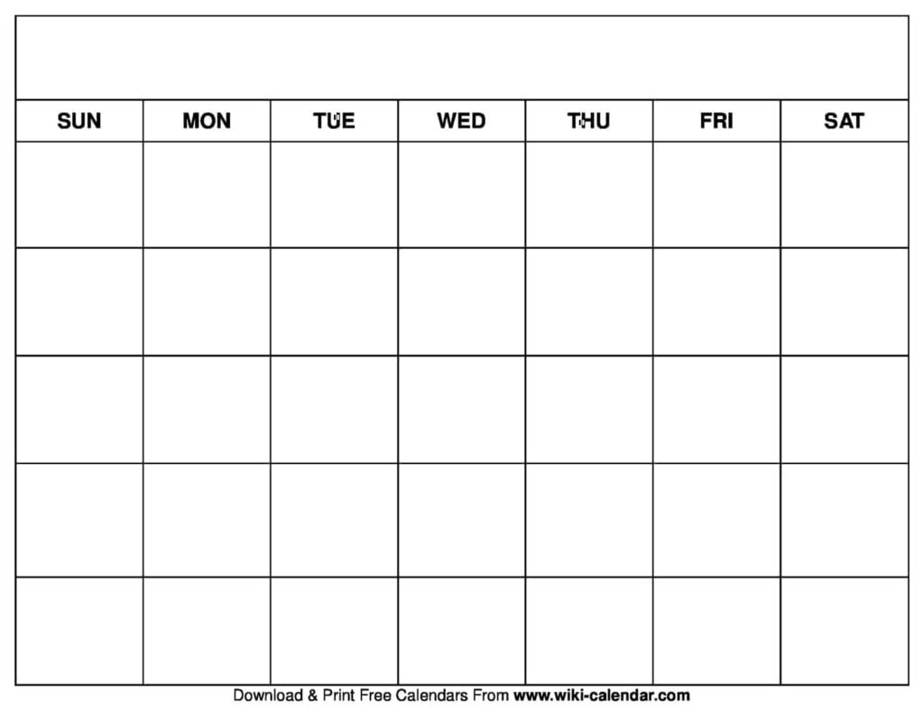 Printable Blank Calendar Templates Wiki Calendar Schedule Printable