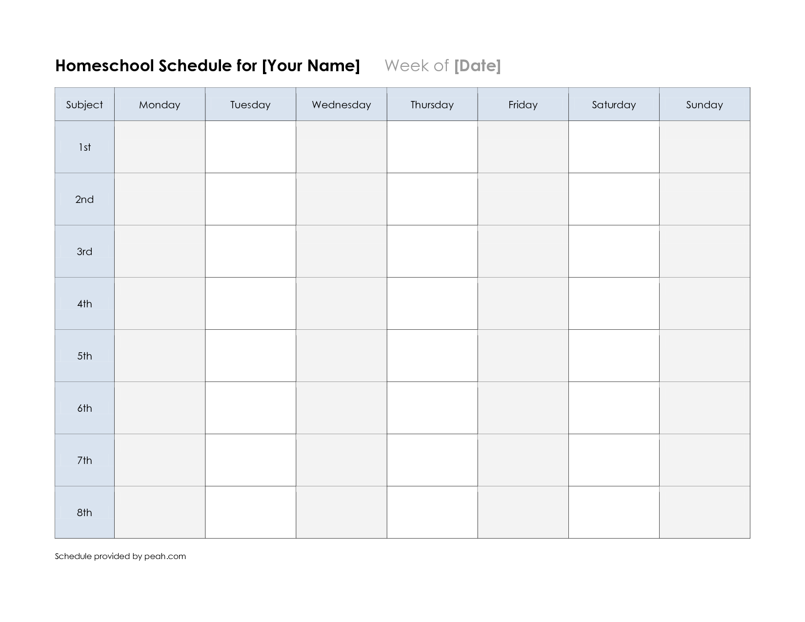 Printable Weekly Nfl Schedule Free Printable Weekly Calendar Class