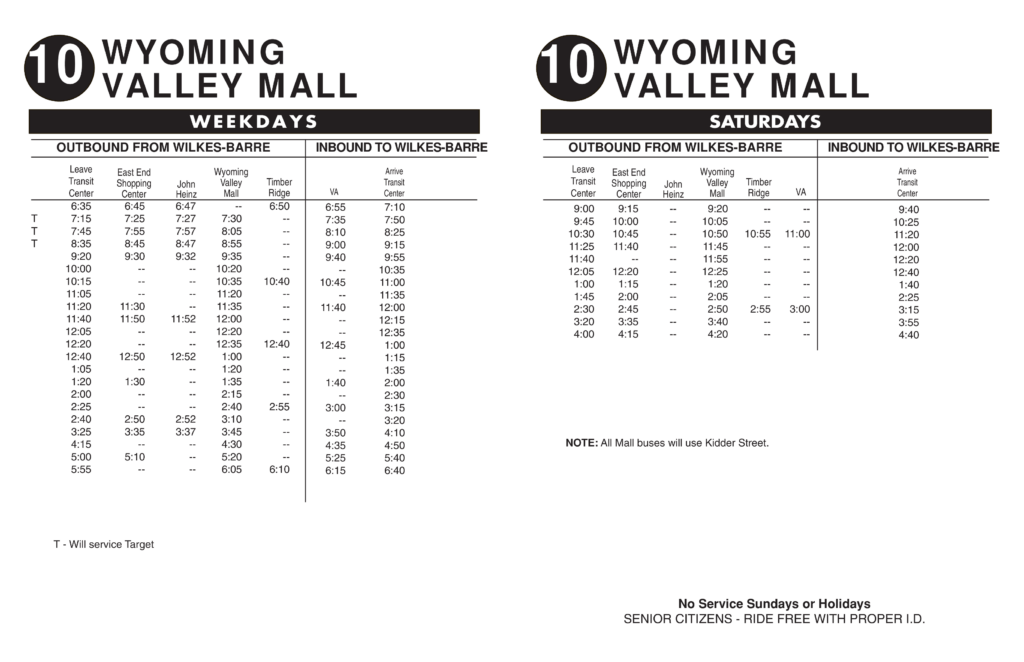 number 10 bus timetable live