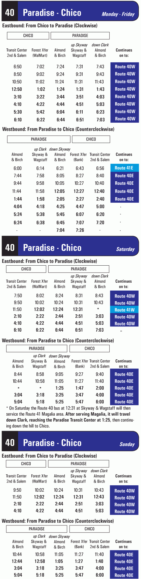 Bus 40 Route Schedule - Schedule Printable