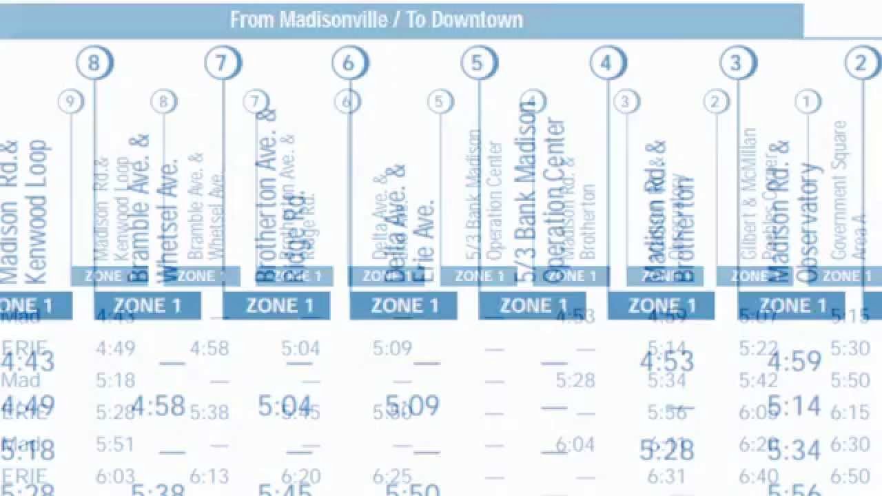 Cincinnati Metro Bus Schedules Schedule Printable