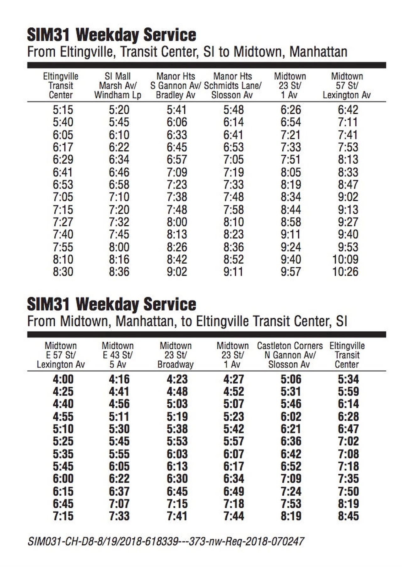 B37 Bus Time Schedule