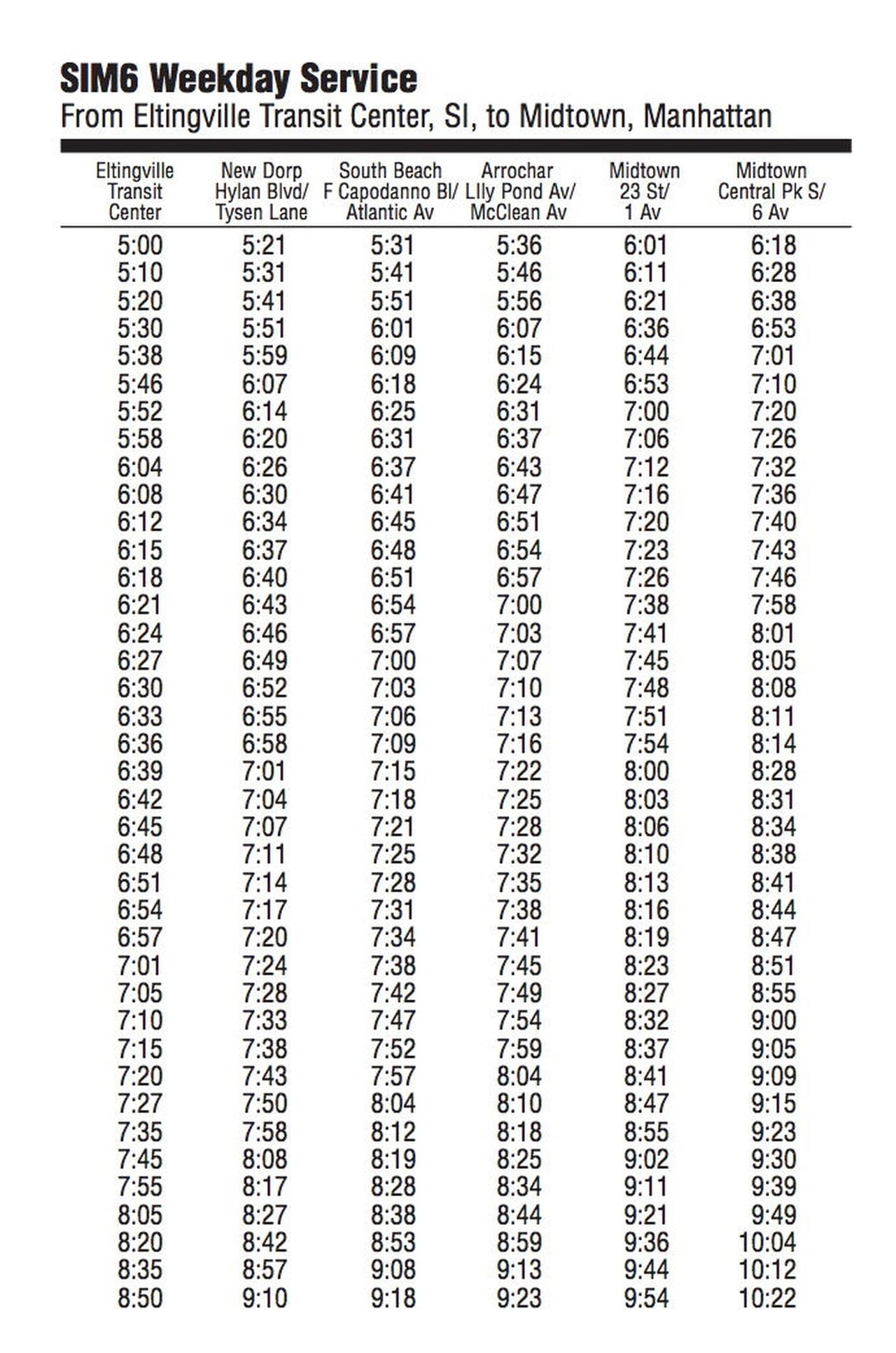 Sim 1 Bus Schedule Pdf Schedule Printable