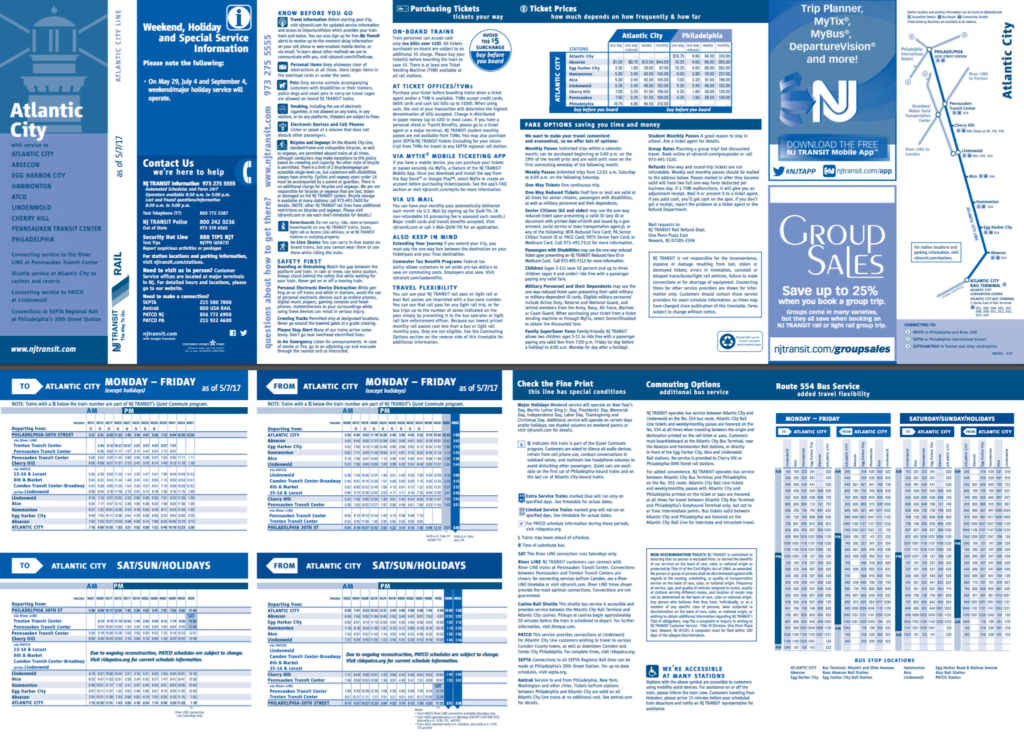 Nj Transit Bus Schedule To Atlantic City Schedule Printable