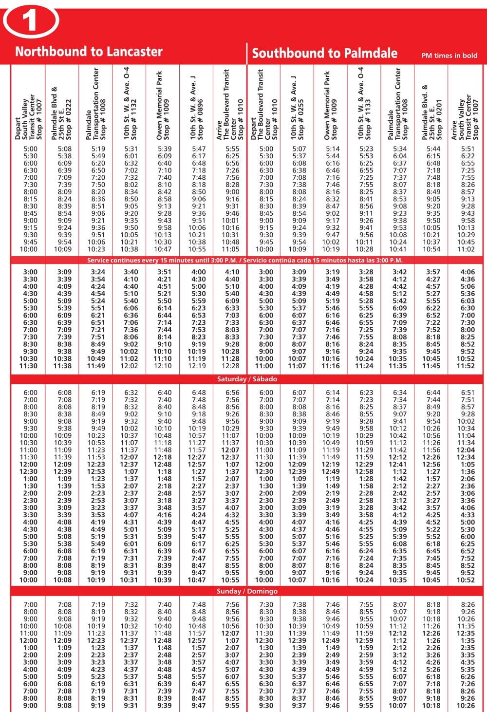 btc 1 bus schedule