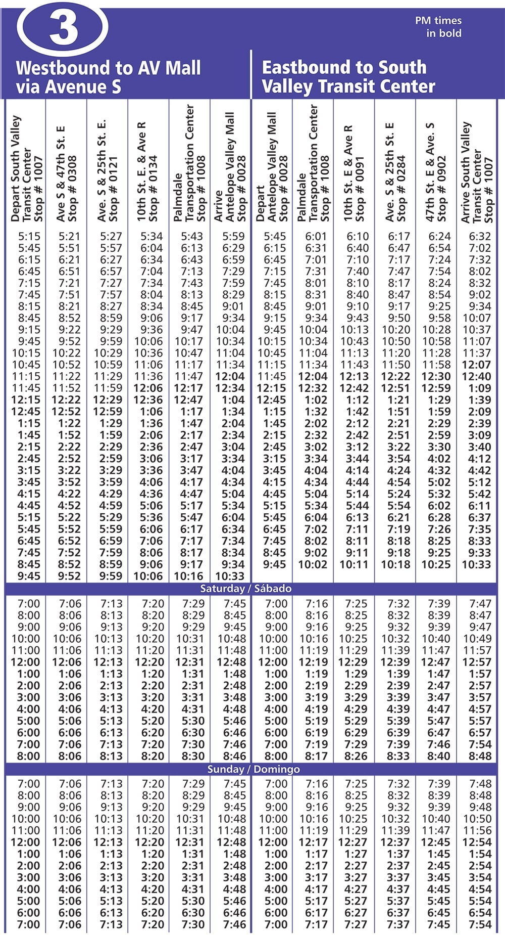 3 Bus Route Schedule - Schedule Printable