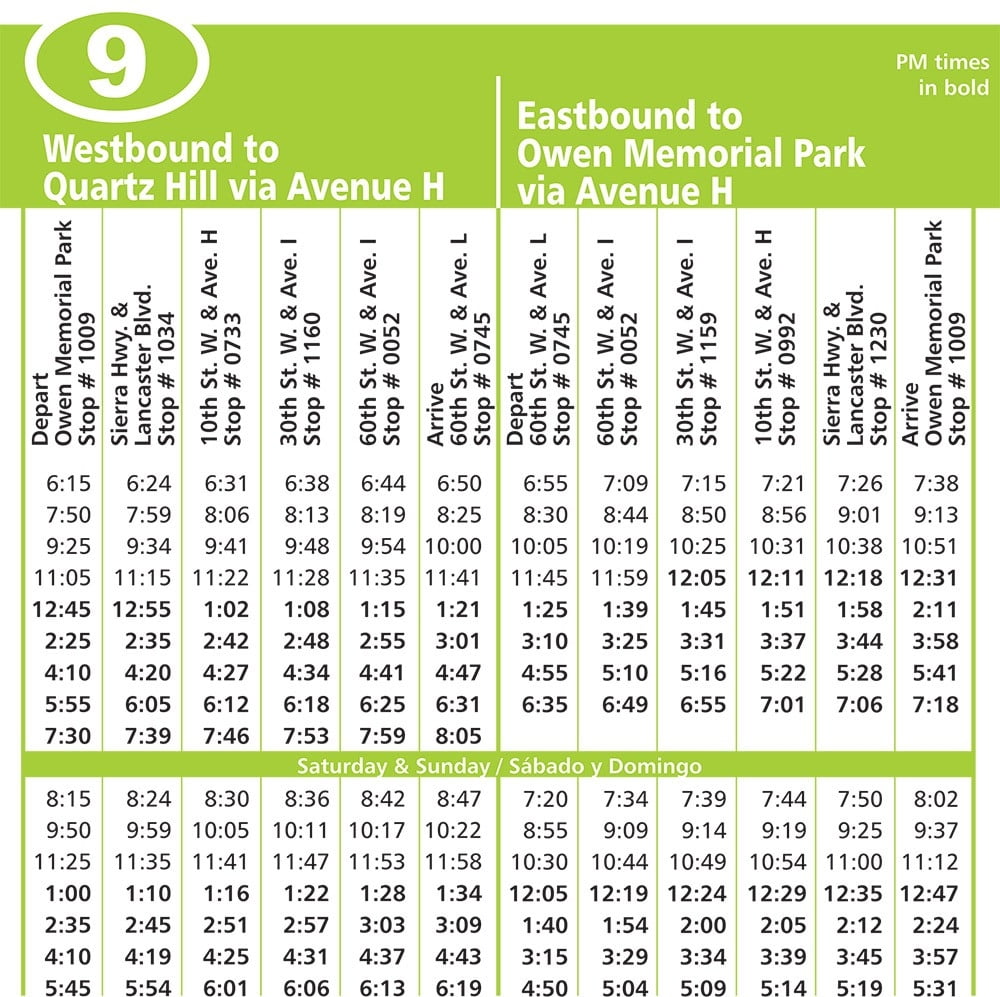 bus 9 schedule near north miami fl