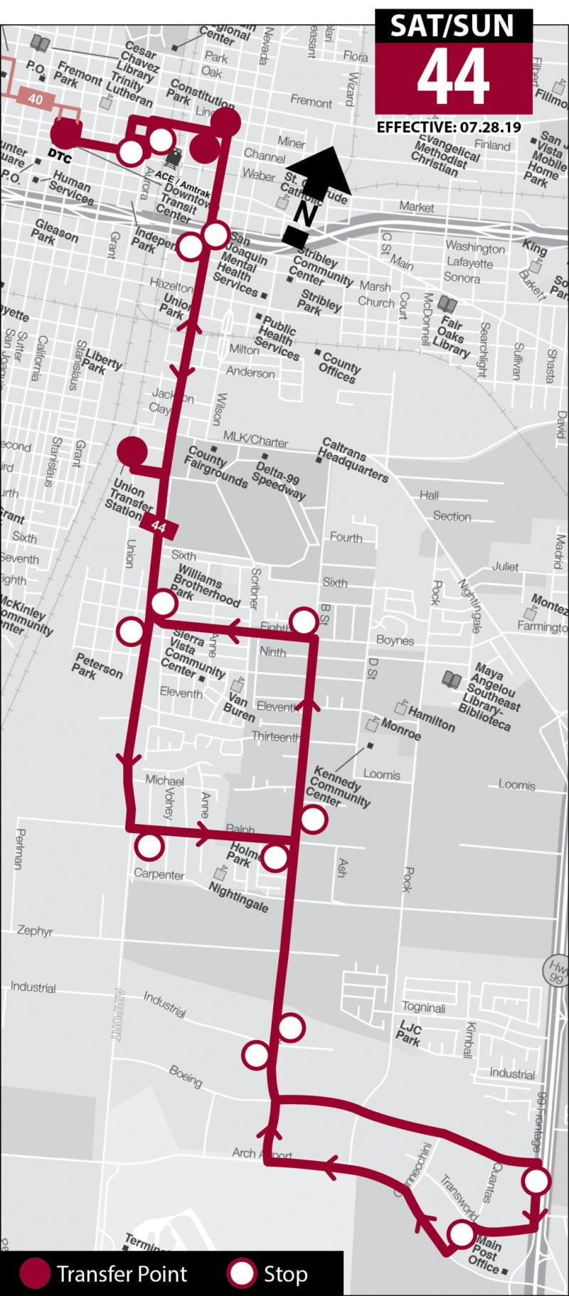 bus 44 schedule stockton ca