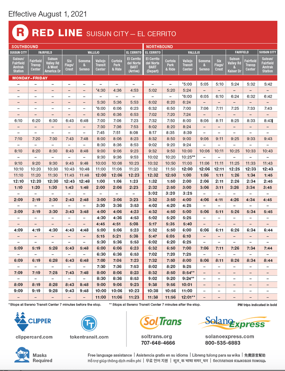 Vallejo Soltrans Bus Schedule - Schedule Printable